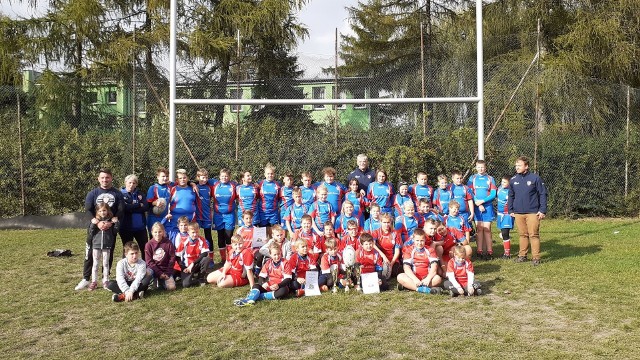 Najmłodsi trenujący rugby w KS Budowlani Łódź