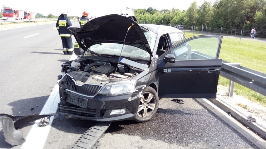 Wypadek na A1. Autostrada w kierunku Łodzi zablokowana [zdjęcia]