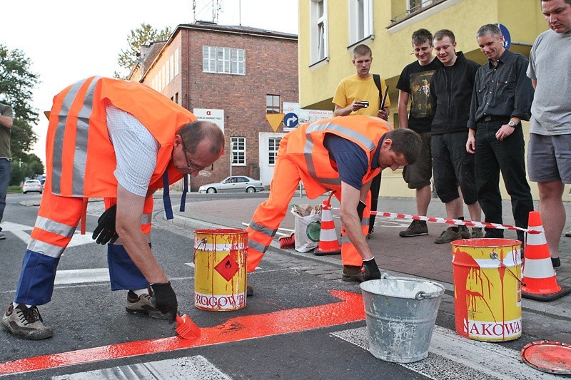 Malowanie przejazdów rowerowych