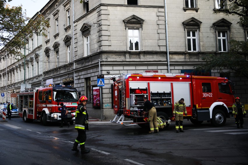 Pożar na ul. Dietla na krakowskim Kazimierzu