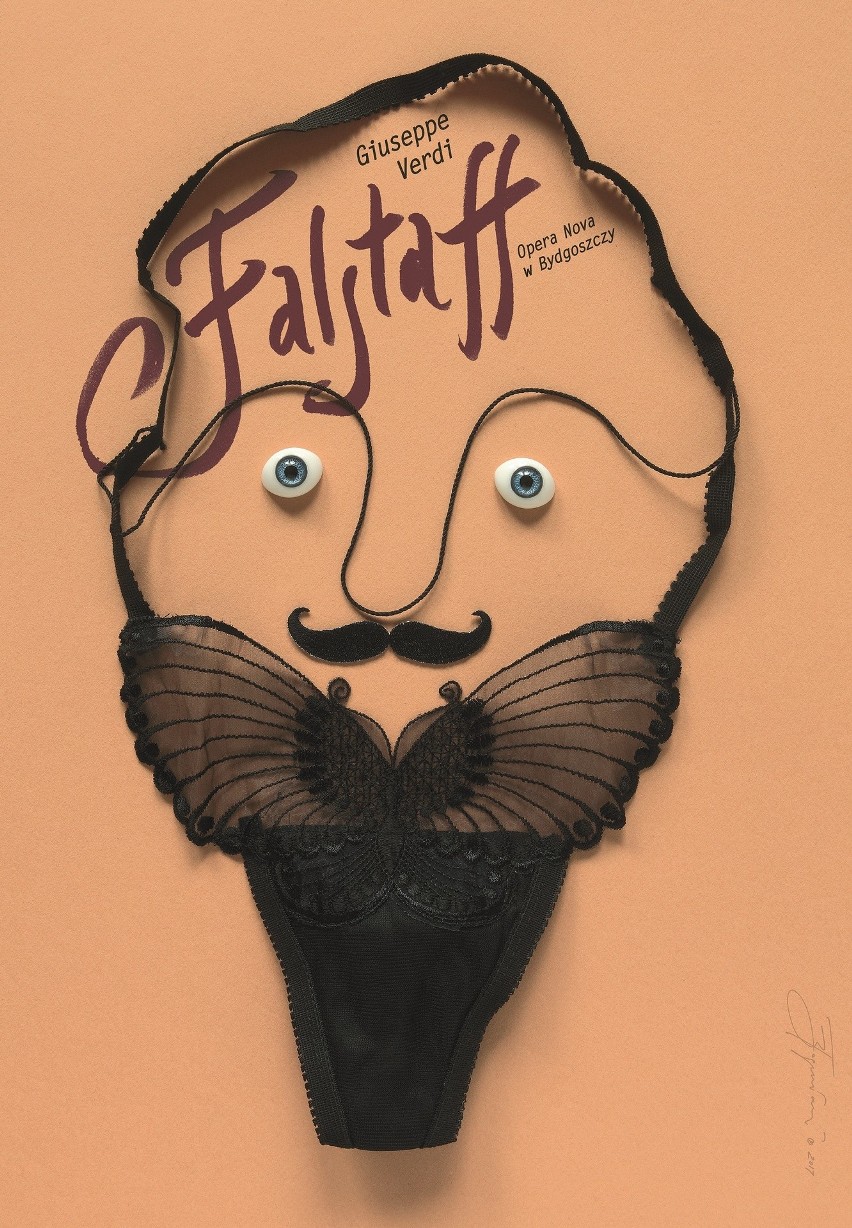 Plakat Tomasza Bogusławskiego zapowiadający „Falstaffa" -...