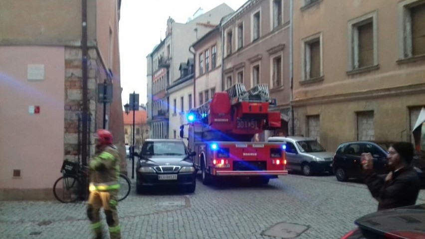 Pożar przy ul. Jezuickiej na Starym Mieście w Lublinie