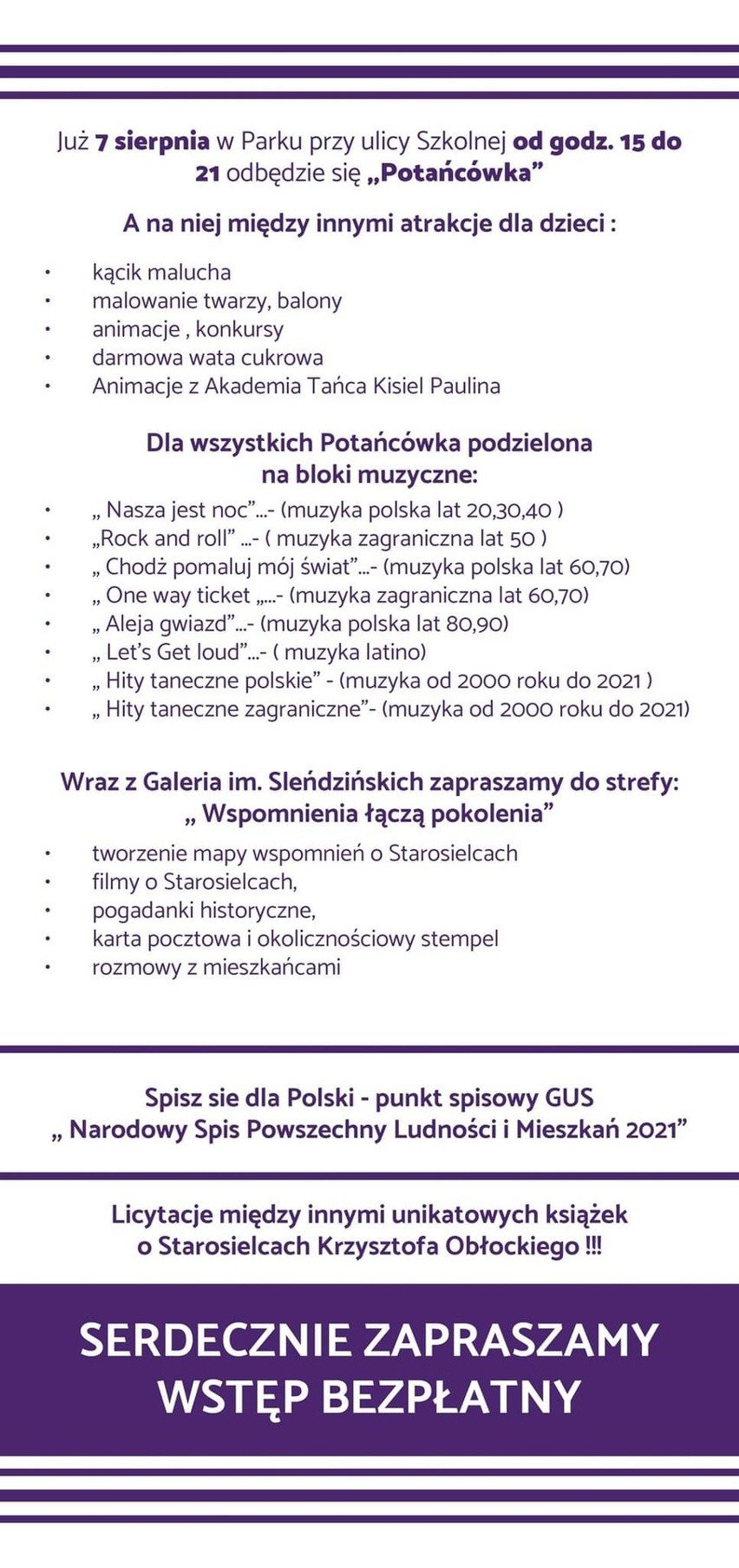 Program sobotniej imprezy.