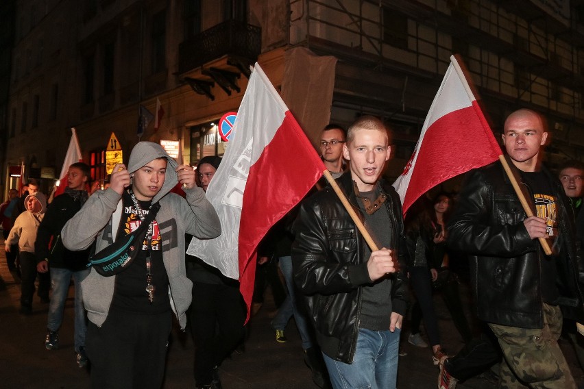 Marsz narodowców w Krakowie.