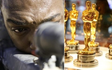 Scena z filmu :Hurt Locker", obok statuetki Oscara