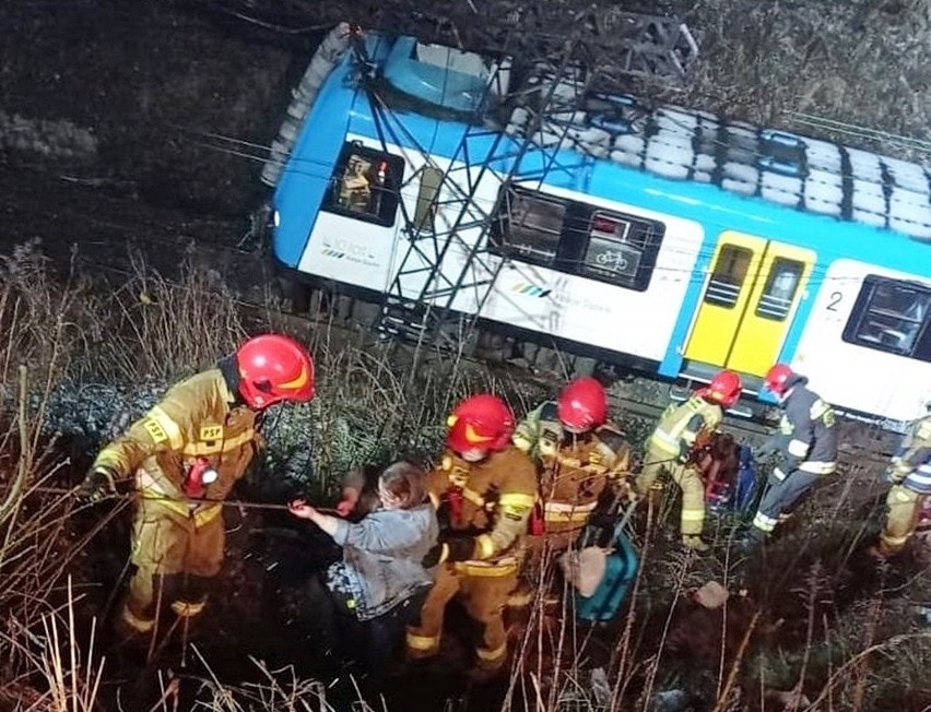 Wypadek pociągu w Chorzowie....