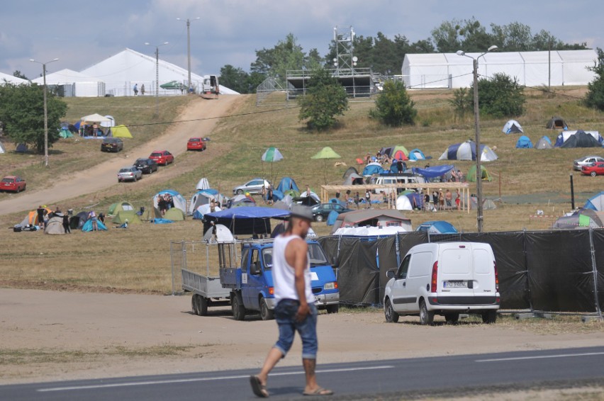 Na terenie Pol'and'Rock Festiwalu 2019 w Kostrzynie nad Odrą...