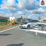 Wypadek na autostradzie A2 koło Skierniewic. W zderzeniu ranne zostały cztery osoby. Akcja LPR 29.072023