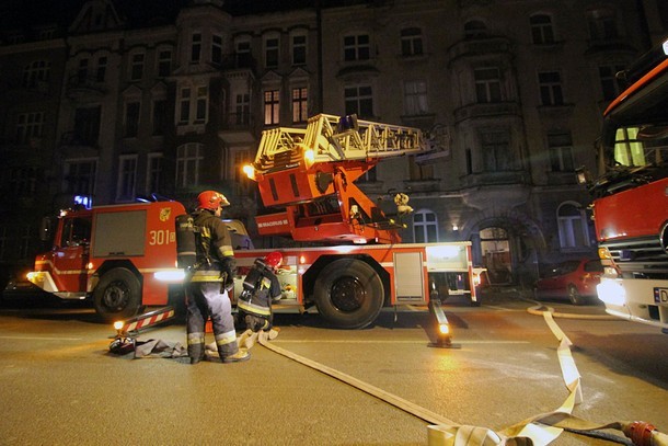 Wrocław: Pożar dachu w budynku przy Norwida (ZDJĘCIA)