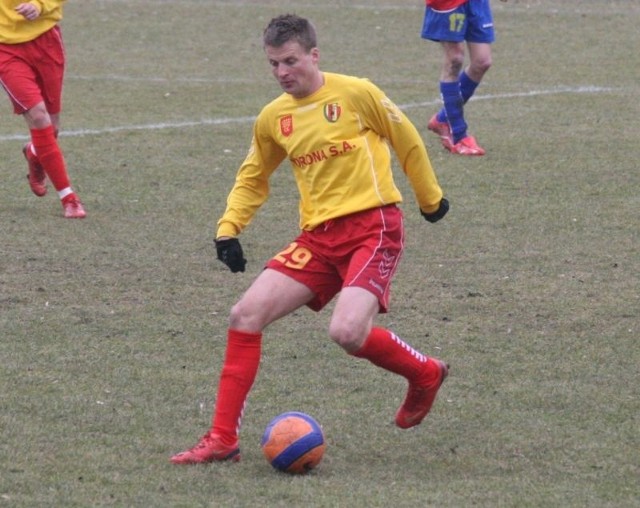 Jedną z bramek dla Korony II Kielce zdobył Marcin Popławski.