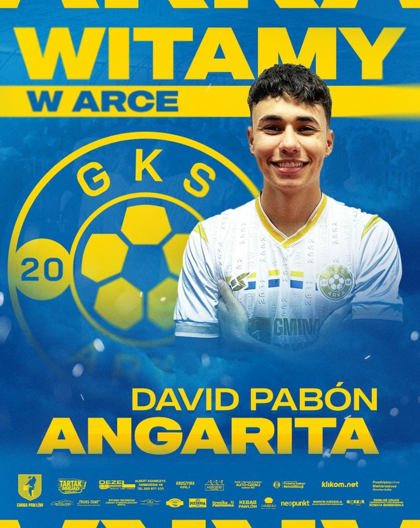 RS Active 4. Liga. David Pabon Angarita z Kolumbii został piłkarzem Arki Pawłów. Na stałe przyszedł Wojciech Gębka ze Staru Starachowice