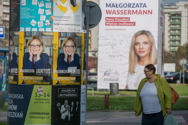 17.10.2018 krakow  kampania plakaty wyborcze kobiety ulica slupfot. anna kaczmarz  / dziennik polski / polska press