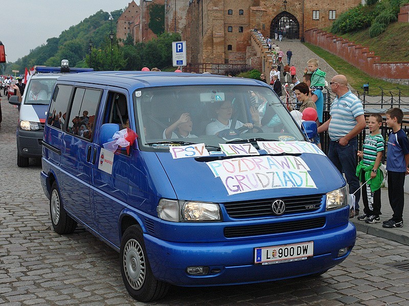 Uroczyste pożegnanie uczestników Zlotu Policjantów w Grudziądzu