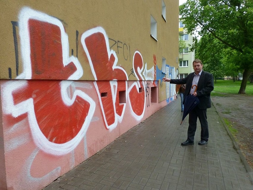 Graffiti na osiedlu Piastowskim w Inowrocławiu