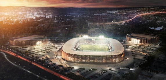 Tak ma wyglądać nowy stadion piłkarski wchodzący w skład Zagłębiowskiego Parku Sportowego w Sosnowcu