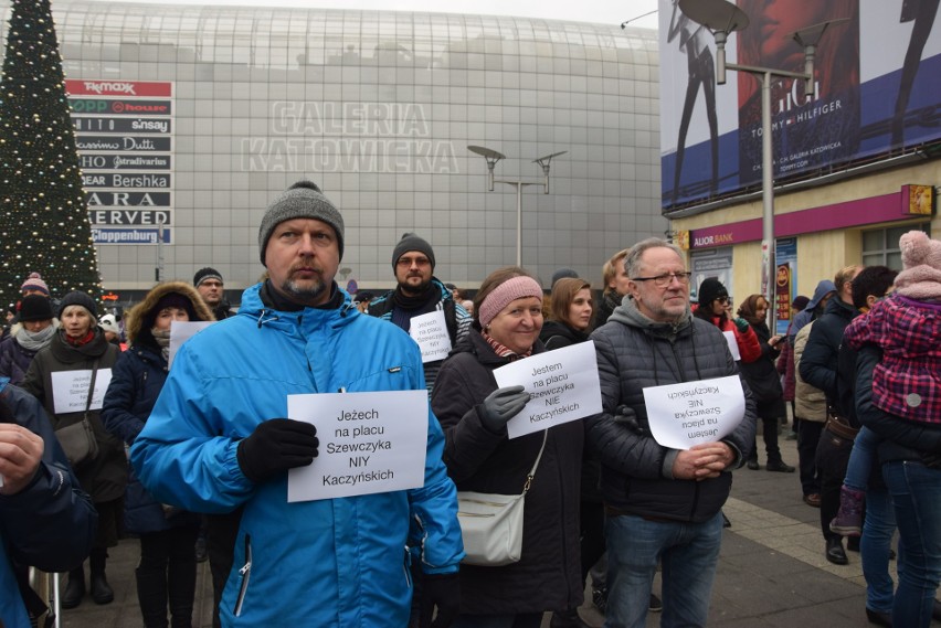 Protest na placu Szewczyka w Katowicach