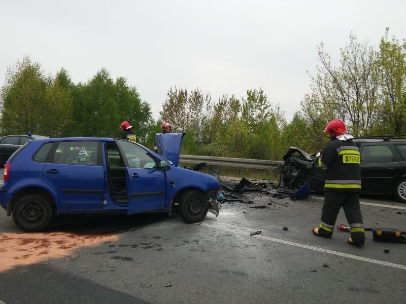 Wypadek na drodze krajowej w Gorzycach