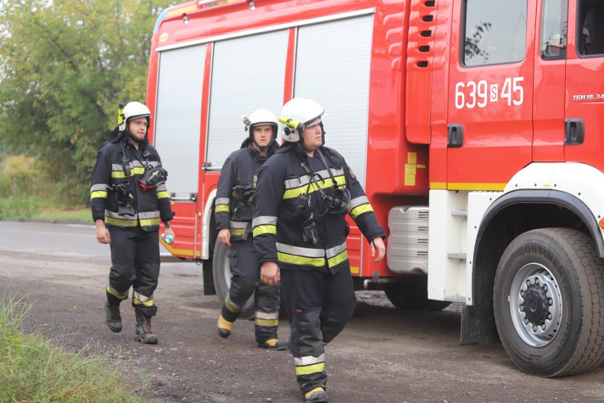 Pożar na składowisku nielegalnych odpadów w Sosnowcu...