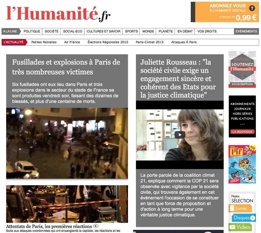 ZAMACHY W PARYŻU: Francuskie gazety o zamachu: Horror, rzeź, piekło