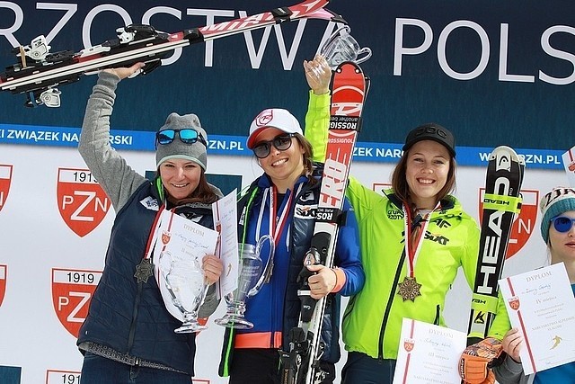 Podium w slalomie kobiet