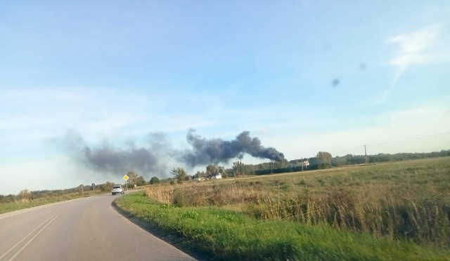 Pożar hali w miejscowości Zielonki w gminie Solec-Zdrój.