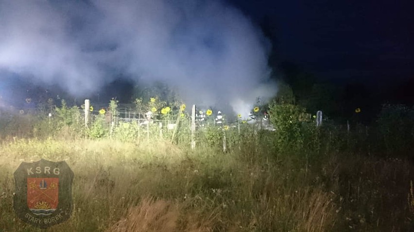 Pożar altanek w Rościęcinie koło Kołobrzegu