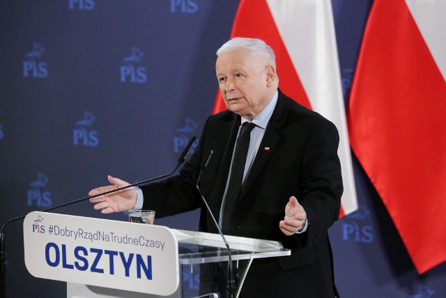 Jarosław Kaczyński podczas spotkania z mieszkańcami Olsztyna
