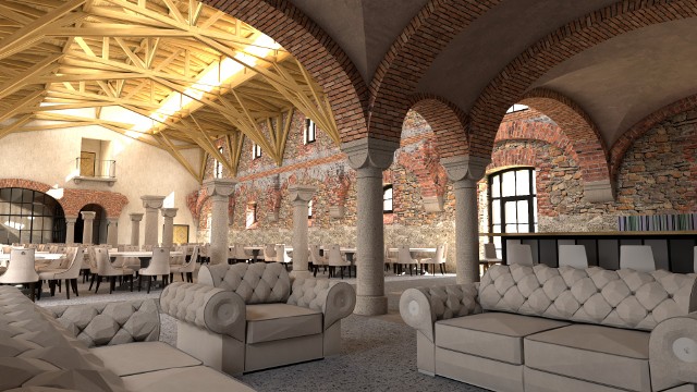 XVI-wieczny pałac z Dolnego Śląska jest wciąż remontowany. Zobacz, jak będzie wyglądać nowa część kompleksu na wizualizacjach. To zabytkowa obora, w której powstanie restauracja.