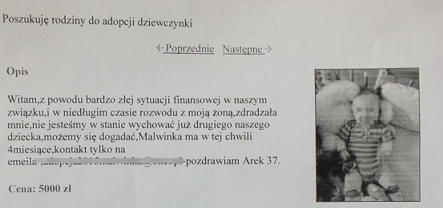 Ogłoszenie ukazało się na portalu w rubryce kupię - sprzedam