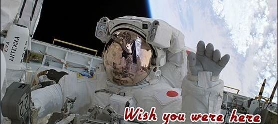 To jedna z kartek dostępnych na stronie NASA. Można na niej przesłać życzenia astronautom.