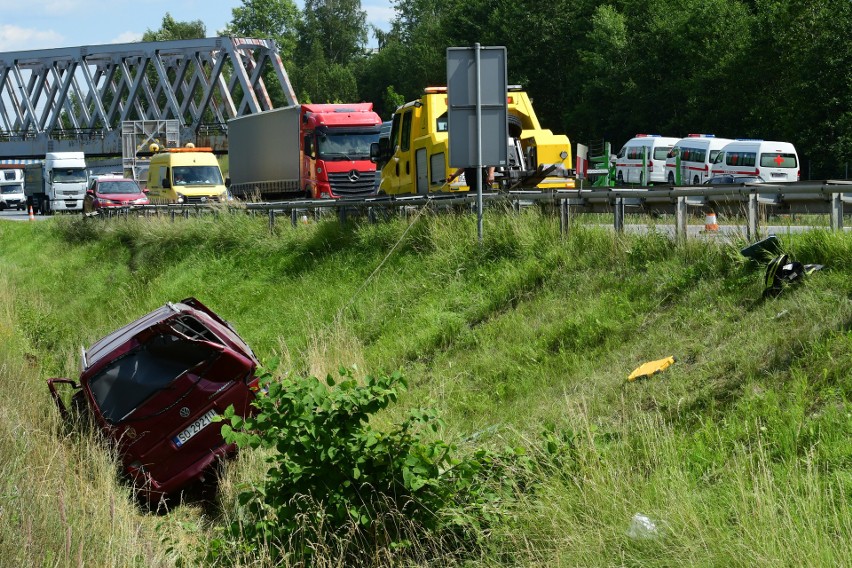 Wypadek na A4 na wysokości ul. Szopienickiej w Katowicach