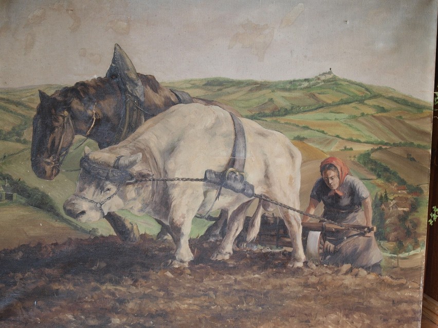 Orka koniem i wołem - świetny obraz Rolfa Brücknera...