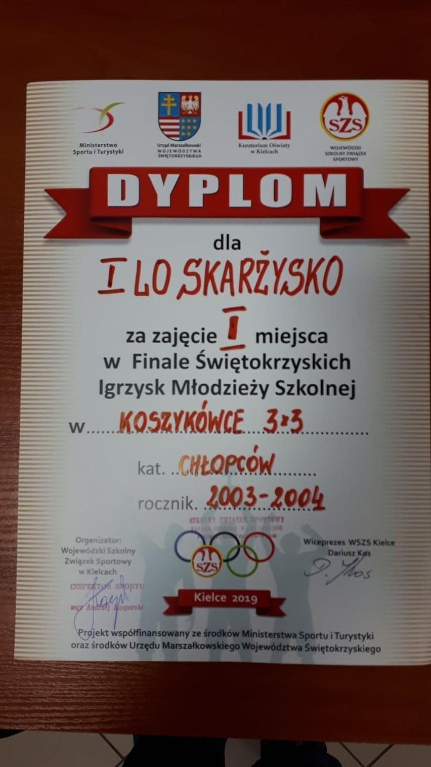 I Liceum Ogólnokształcące w Skarżysku-Kamiennej mistrzem województwa świętokrzyskiego w koszykówce 3x3