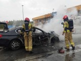 Pożar samochodu na autostradzie A1 pod Toruniem