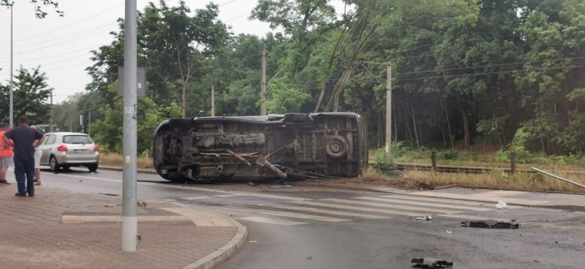 Wypadek na ul. Twardowskiego w Szczecinie