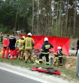 Poważny wypadek w Bolminie. Zderzenie samochodu z motocyklem. Jedna osoba nie żyje, druga w ciężkim stanie