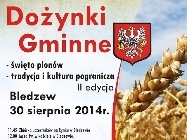 W Bledzewie odbędą się gminne dożynki. Imprezę zakończy koncert formacji Volver i zabawa taneczna z zespołem Astor.