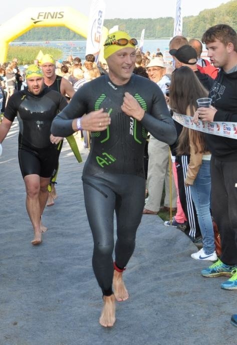 Grzegorz Brodziak z Przechlewa. Zajął w ubiegłym roku 227. miejsce na dystansie 1/4 Ironman z czasem 2.51,18 godz