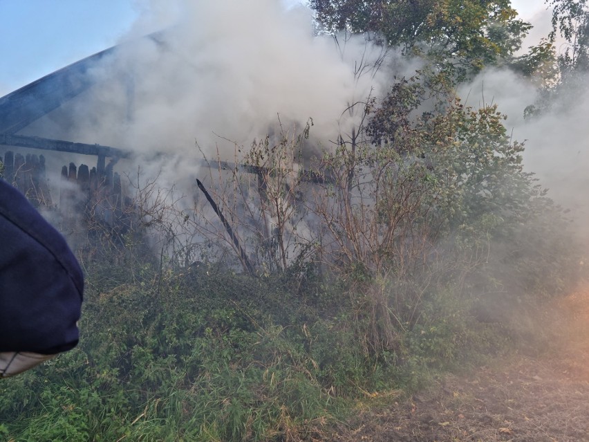 Pożar stodoły w Minodze. Strażacy wiele godzin gasili ogień