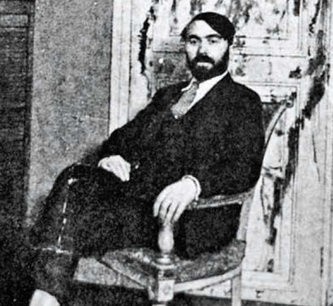 Leopold Zborowski natle portretu Chaima Soutine'a, który na drzwiach namalował Modigliani