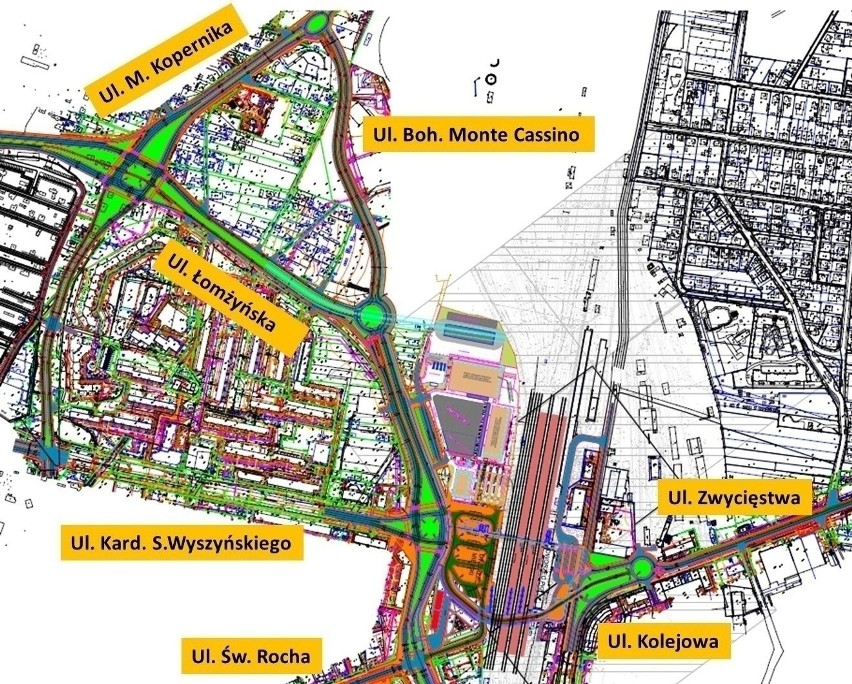 Przebudowa ulicy Bohaterów Monte Cassino, Łomżyńskiej i...