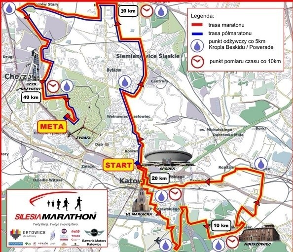 Mapka Silesia Marathon 2013