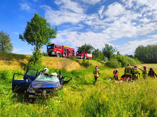 Wypadek w okolicach m. Świackie na trasie Augustów - Ogrodniki.