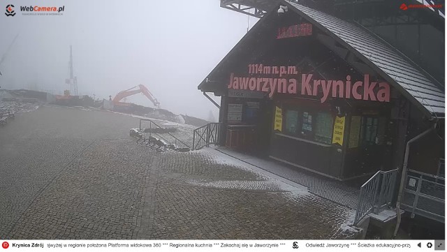 Na Jaworzynie Krynickiej spadł śnieg, ale do otwarcia sezonu narciarskiego jeszcze daleko