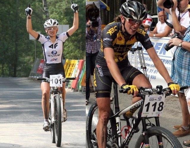 Od lewej: Paula Gorycka (4F E-Vive Racing Team), Katarzyna Solus-Miśkowicz (DEK Meble Cyclo Korona Kielc)