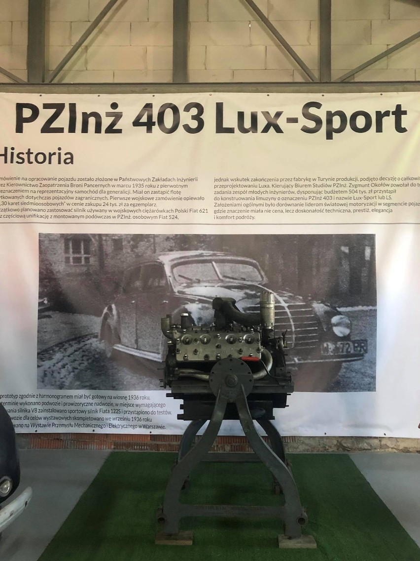 Silnik samochodu PZInż 403 Lux-Sport to 8-cylindrowa...