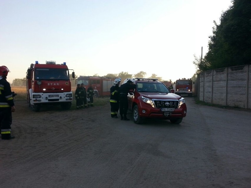 Pożar wysypiska śmieci w Mostkach koło Zduńskiej Woli