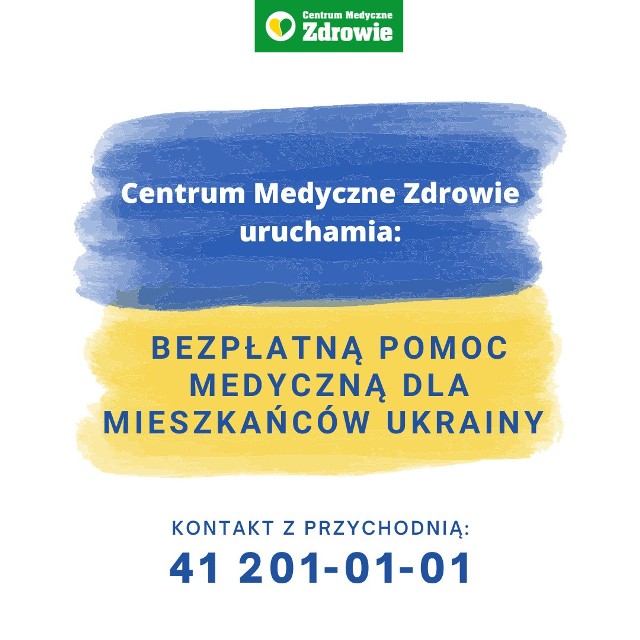 Centrum Medyczne Zdrowie rusza z pomocą dla obywateli Ukrainy. Oferuje bezpłatną opiekę medyczną.