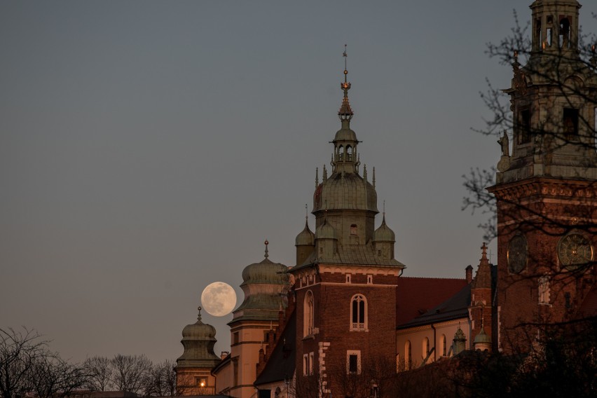 Różowy księżyc na krakowskim niebie. Zobacz to niezwykłe zjawisko [ZDJĘCIA]