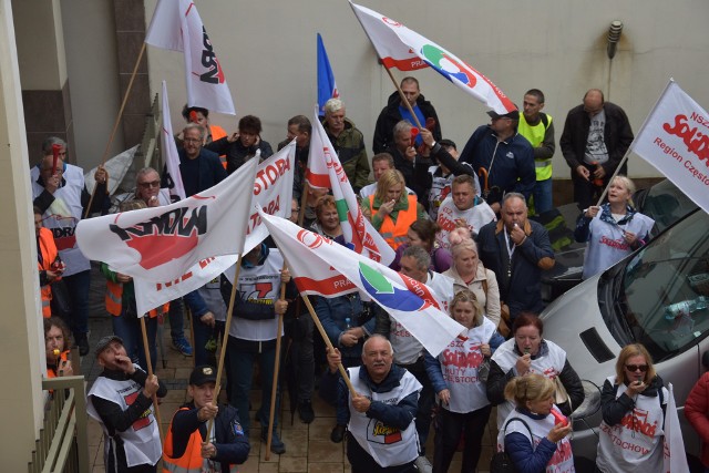 Związkowcy protestowali